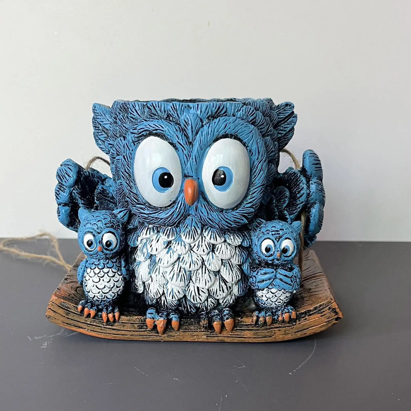 

Милый цветочный горшок из смолы с совой, поделки, статуя совы из смолы, кашпо, милый подвесной горшок с животными, настенный горшок, держатель для цветов, горшок для суккулентов