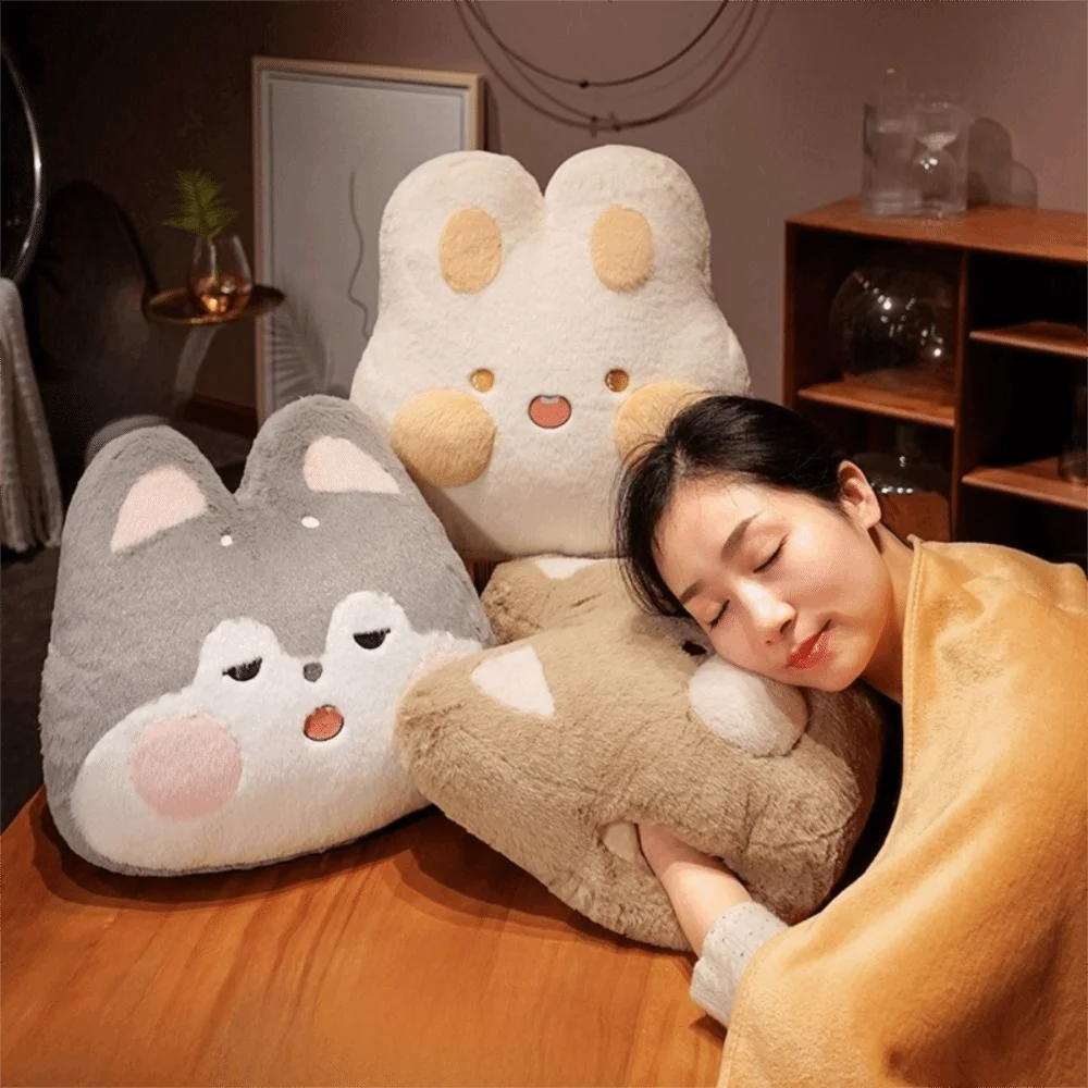 

2-IN-1 Throw Pillow Blanket Hand Insertion Type Thickened Nap Pillow Soft Comfortable Cartoon Animal Pillow Office Workers Gift