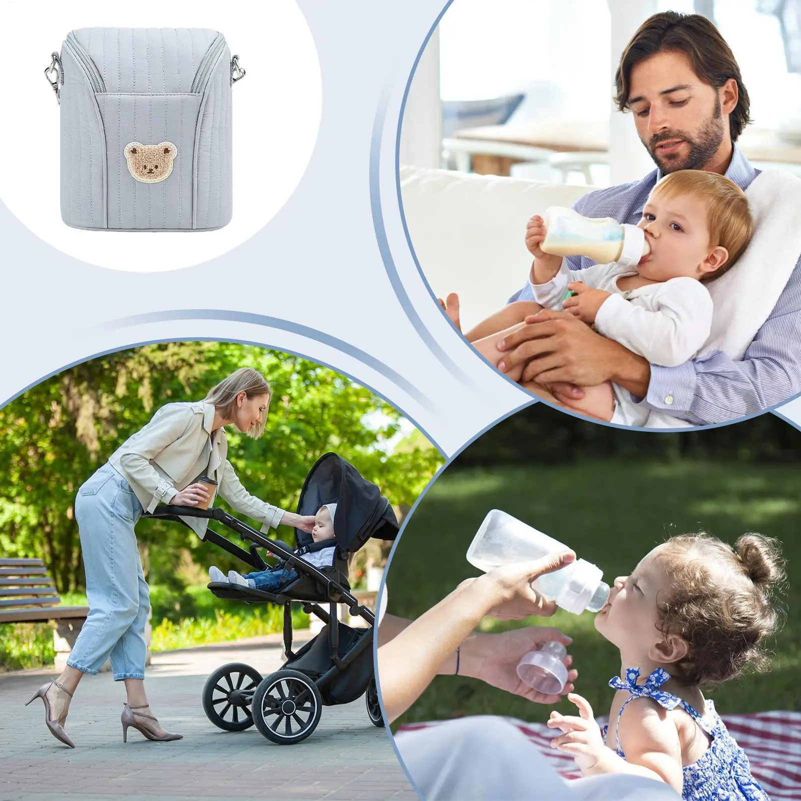 Thermal Bottle Heat Insulation Leak-proof Breast Milk Tote Hang Bag With Stroller Hanging Design Food Transport