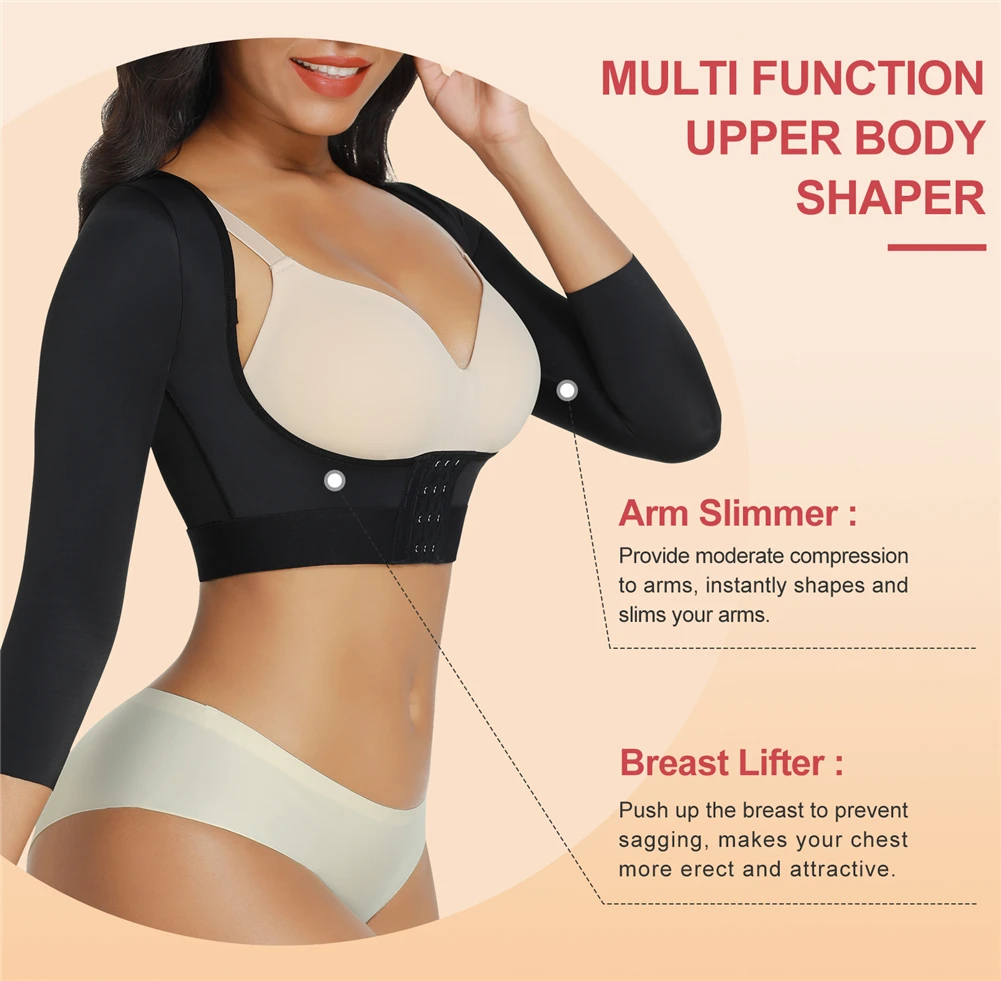 Colombianas Arm Shaper Post chirurgia manicotti a compressione per braccio Lipo Garment Posture Corrector Shapewear top corsetto donna