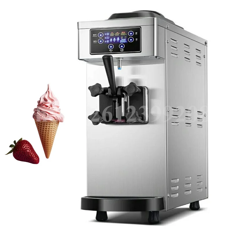 

Commercial Stall Single Head Ice Cream Machine Desktop Silent Design Output 8-10L/H A Flavor Continuous Gelato Sundae Machine