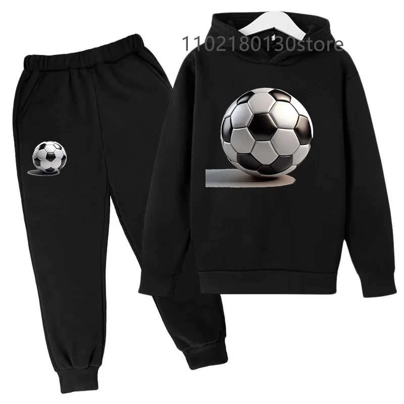 Football sport Hoodie tops+Pants Set Toddler Coat spring autumn Children's 3-12 Year Boy Girl Sweatshirt leisure Clothing