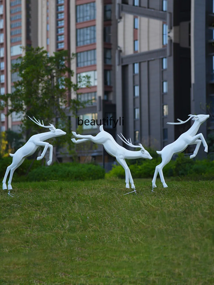 

Deer Sculptured Ornaments Simulation Sports Sika Deer Sales Department Community Lawn Landscape Garden Landscaping Sketch