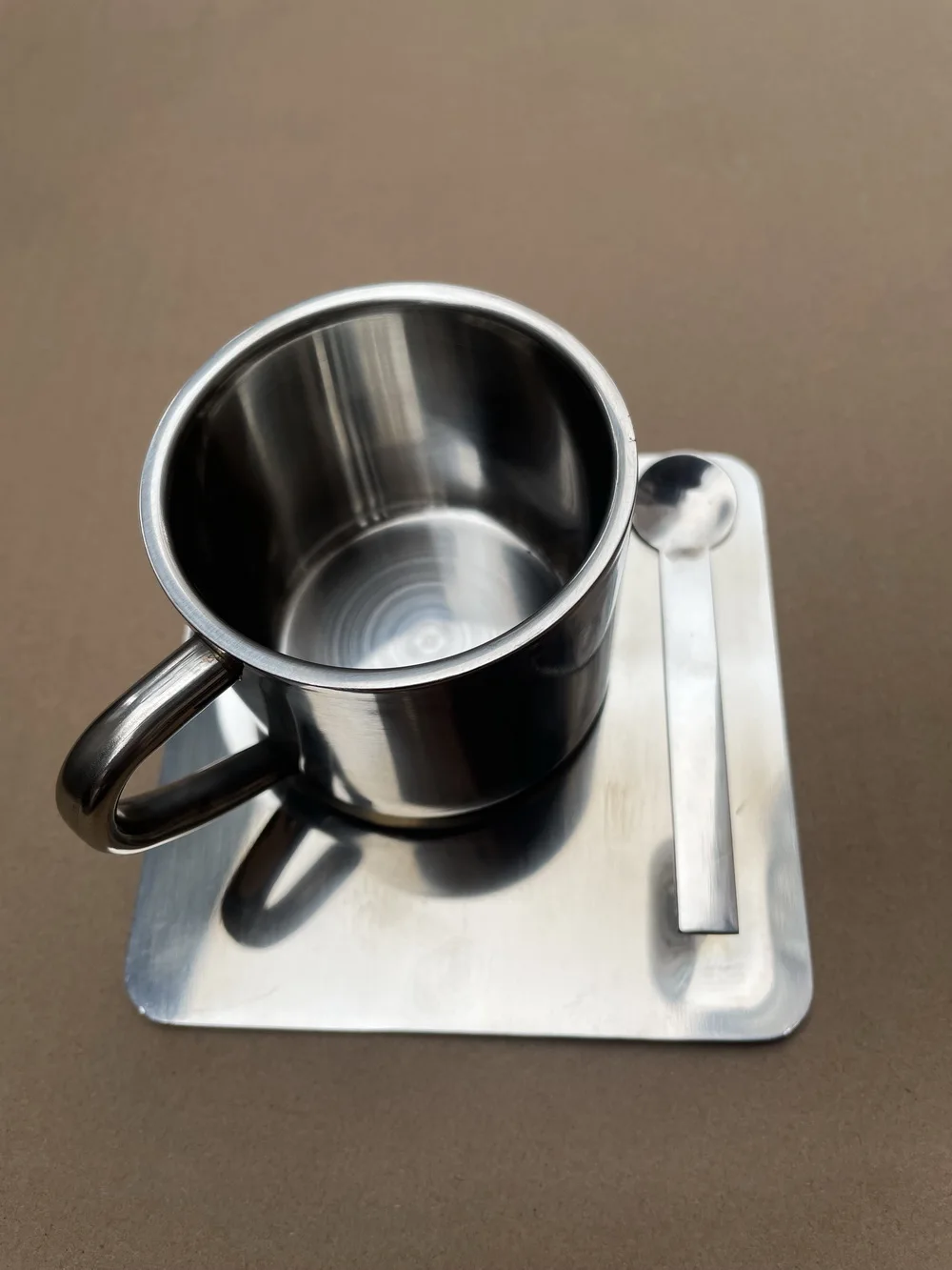 304 Stainless Steel Coffee Cup Saucer Suit European Office Mugs Tea Cups  Set