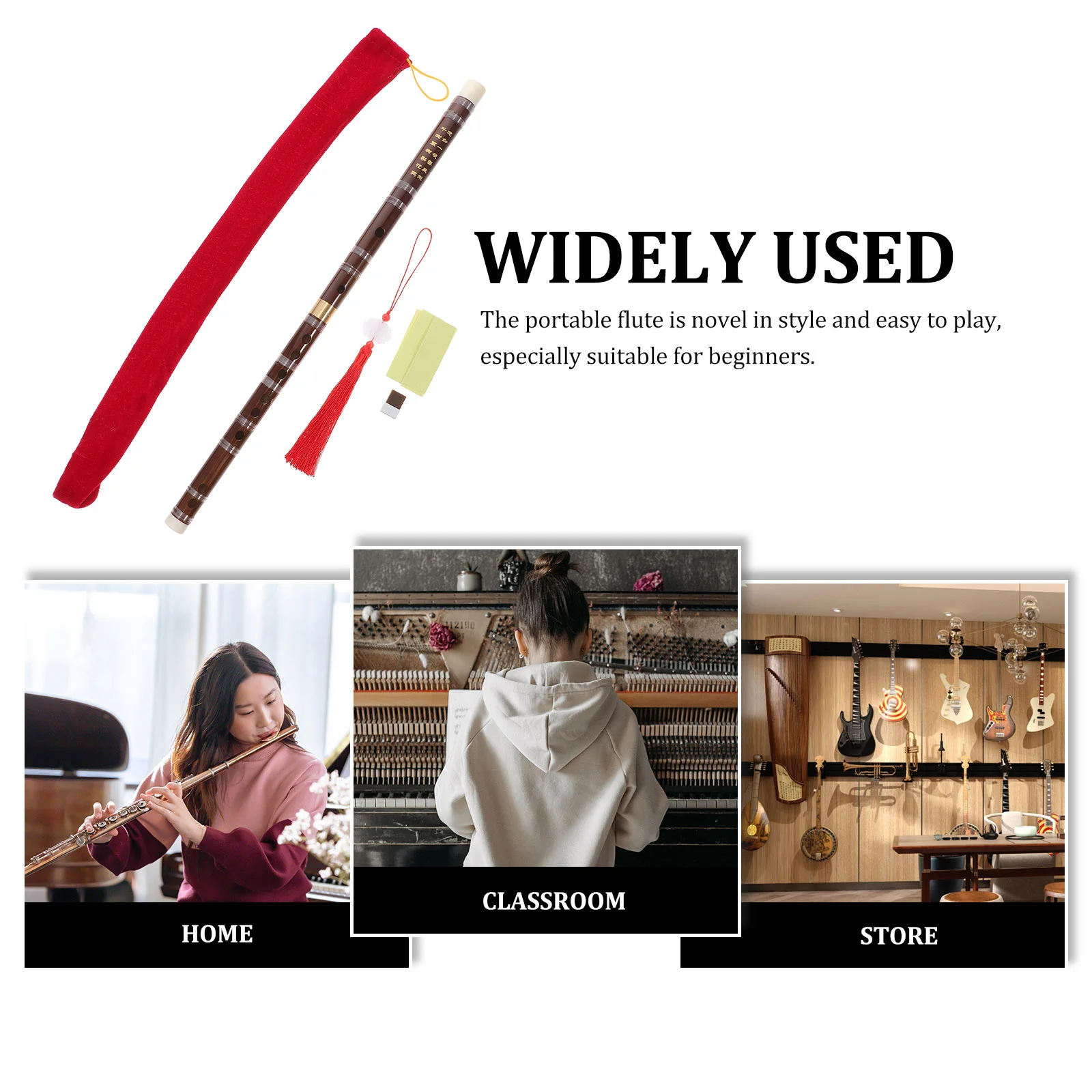

Traditional Handmade Bamboo Flute Chinese Fife Flute Unique Decorative Look Musical Instrument Party Supplies Musical Instrument
