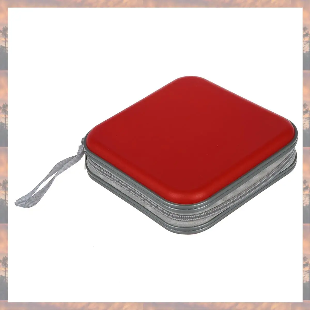 

2025 New-2 Pcs 40 CD DVD Disc Album Storage Carry Case Cover Wallet Sleeve Holder Bag Hard Box - Silver & Red