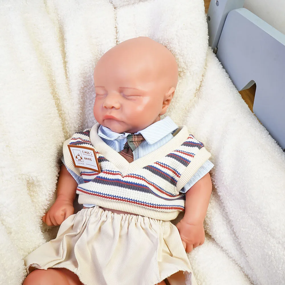 Collectible Silicone Reborn Baby Boy Hand-Painted Veins Doll Lifelike Newborn for Adult Doll Collectors