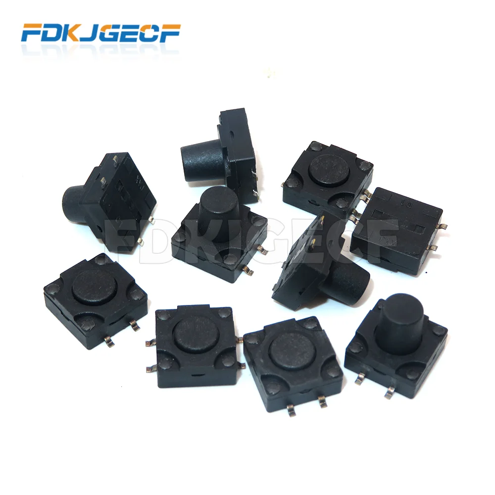 10PCS Waterproof button switch pin 12*12*6/7/8/9/10/12mm Dust-proof tact switch DIP SMD plug-in 4P button