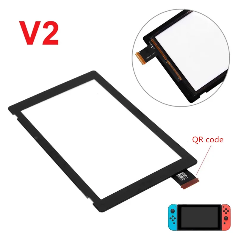 Pengganti asli baru untuk Nintendo Switch Panel kaca Digitizer layar sentuh dengan stiker Strip perekat