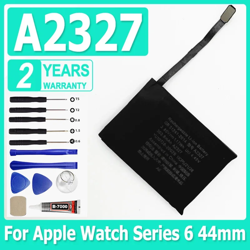 

303.8mAh New Replacement Watch Battery A2327 For Apple Watch Series 6 44mm High Quality Watch Battery