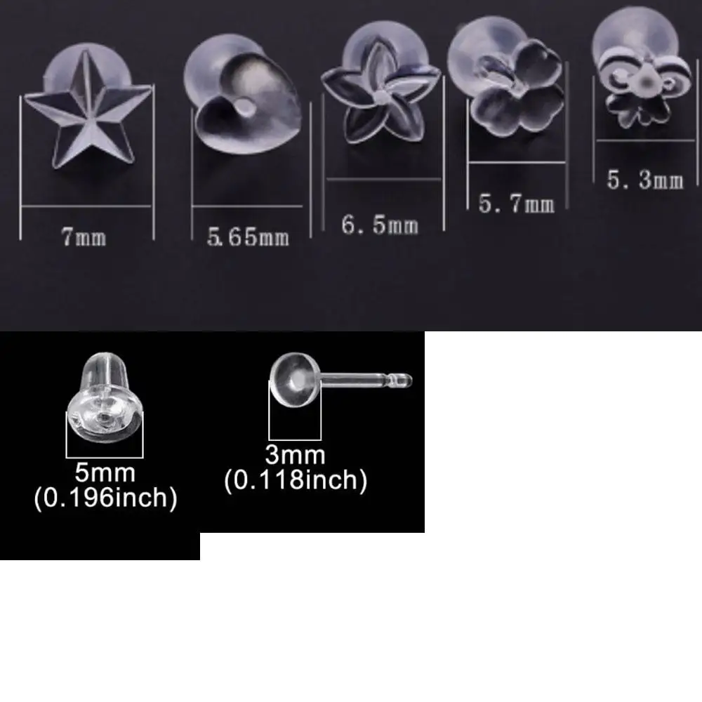 36Pcs Set Simple Casual Heart Star Resin Ear Stud Tragus Cartilage Helix Stud Fashionable Earrings Clear Style for Women Men