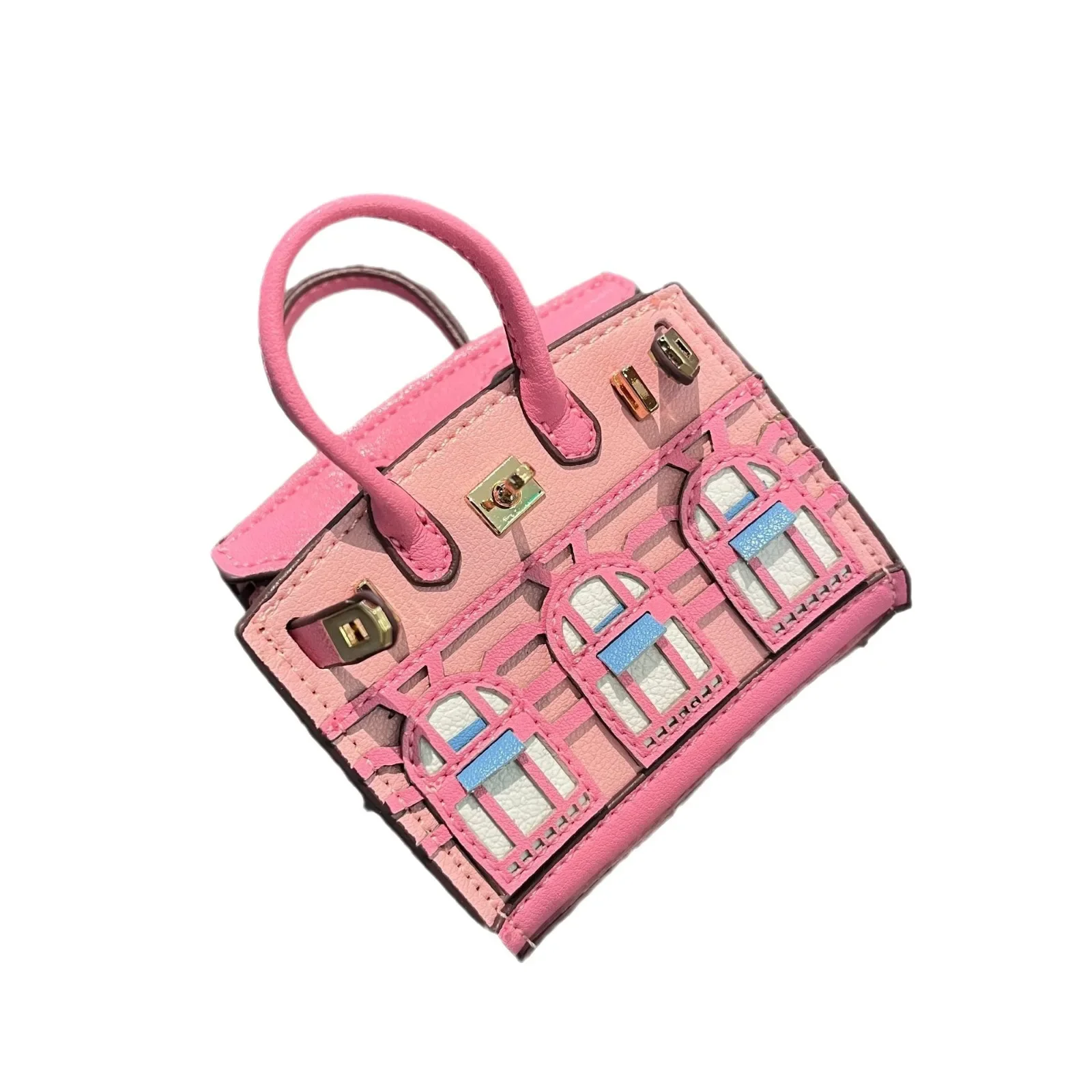 House-shaped mini headphone bag keychain lipstick envelope headphone bag car Key case women's bag charm