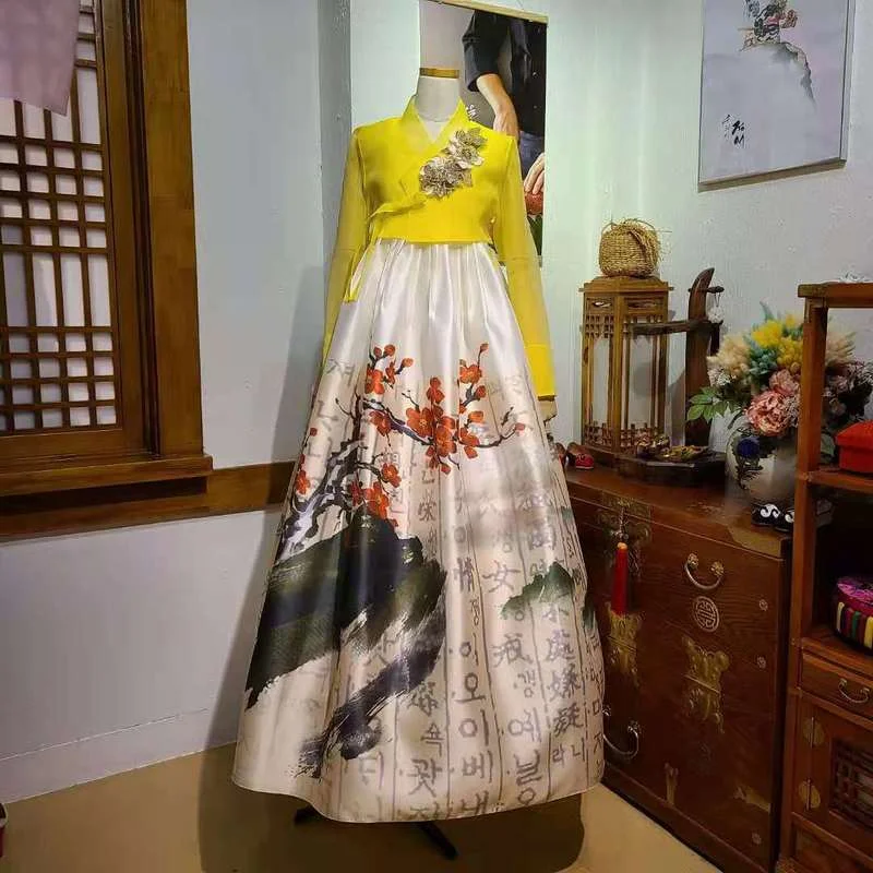 Hanbok Korea Original Imported Fabric Mother Hanbok Wedding Toast Birthday Party Dress Ladies Performance Costume