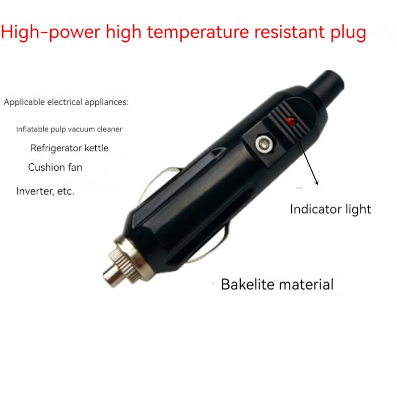 【1PCS】fine copper Car Male Cigarette Lighter Socket Converter Plug Plastic And Metal Car Accessories 12V 24V 10A Fuse tube