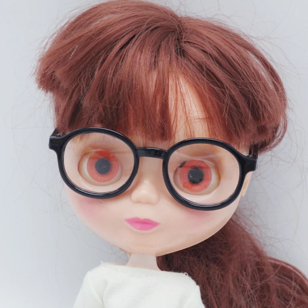 

1pc Mini Doll Glasses 6.5cm/9cm Transparent Plastic Glasses Round Frame Clear Lens Eyeglasses Doll sunglasses Toys Decoration