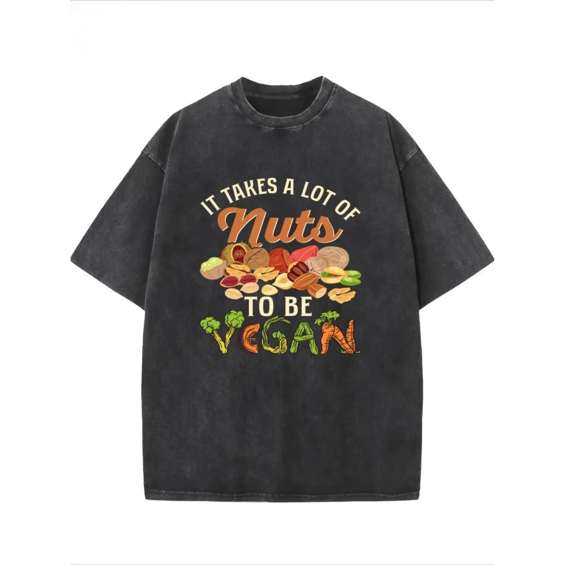 

"Funny Vegan T-Shirt for Women | 'Takes a Lot of Nuts' Graphic Tee | Vegetarian Humor Gift | Plant Based Diet Top"