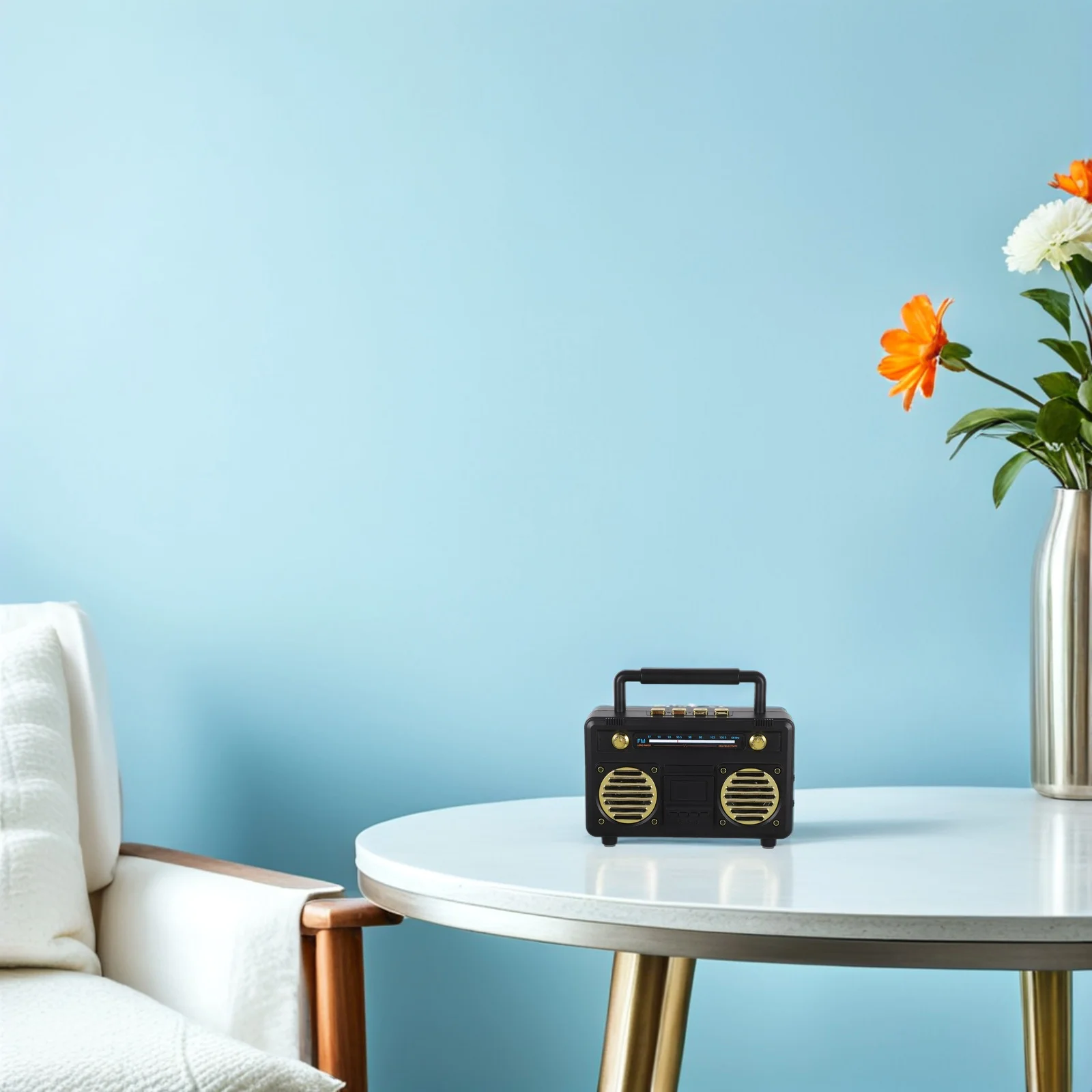 

Retro Mini Wireless Speaker Portable Vintage Radio Subwoofer for Outdoor Camping Travel Desktop Decor Little Speaker