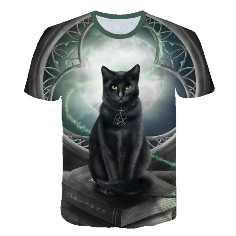 Summer Fashion Lovely New Cool Men Women 3D T-shirt Print Cat Short Sleeve Summer Tops Tees Female T-Shirt