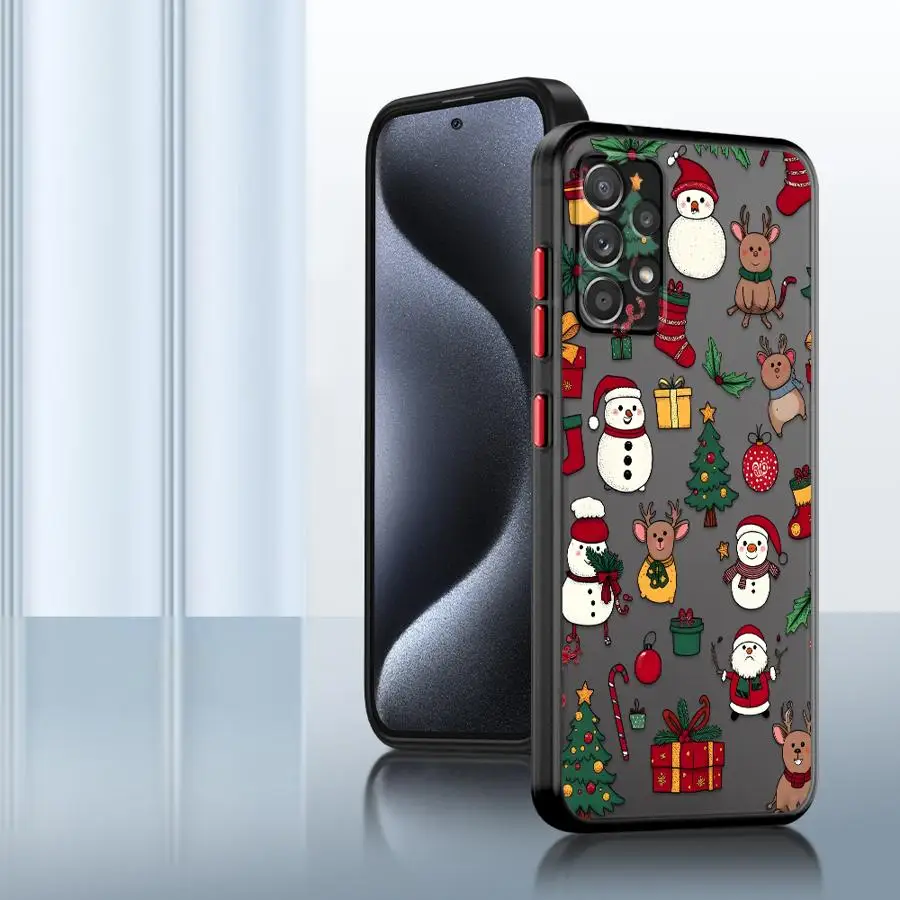 عيد الميلاد البسكويت رجل عودة غطاء الهاتف حقيبة لهاتف سامسونج غالاكسي A54 A52 A56 A24 A25 A26 A34 A22 A53 A73 A21s A35 A36