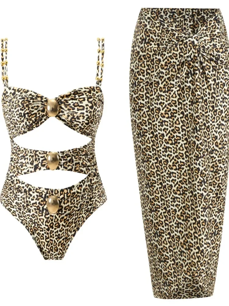 Retro-Bikini, bedruckt, modisch, zweiteiliger Badeanzug und Vertuschung mit Rock, eng, Damen-Verband, Sommer, Strand, luxuriös, elegant, 2024