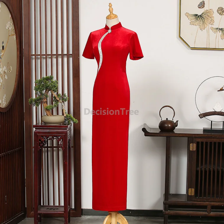 2025 sierlijke high-end banket chinese stijl avondjurk vintage traditionele modieuze cheongsam dagelijks verbeterde dame qipao