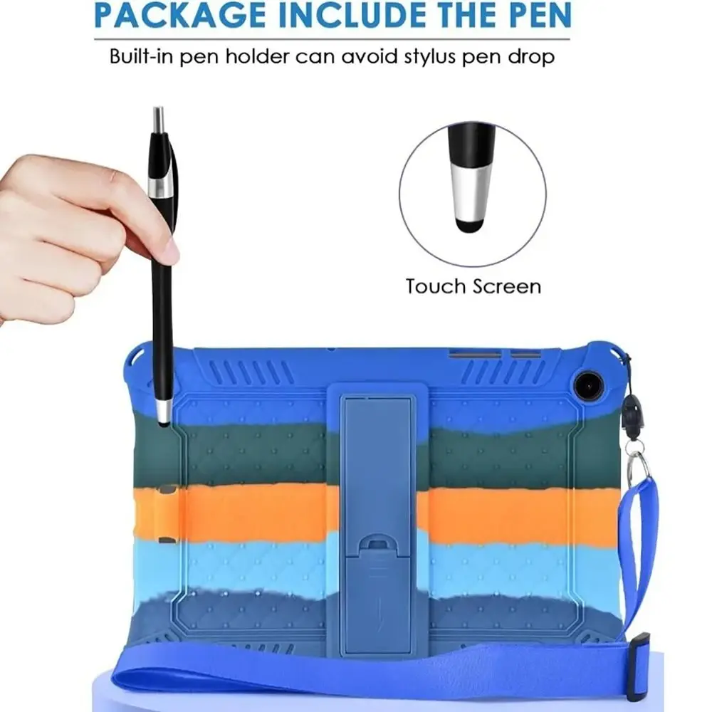 Capa de silicone com alça de ombro criativa, capa à prova de choque para tablet de 11 polegadas, capa macia para Galaxy Tab A9 + 11"