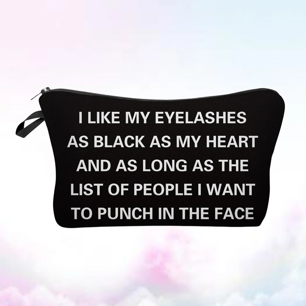 1Pcs Pouch for Women Makeup Bag with Printed Design Fashionable Cute Zipper Closure Holds Cosmetics Wash Supplies