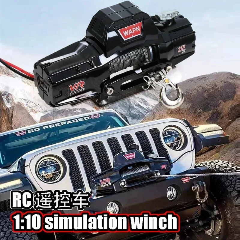 Simulation Metal Automatic Winch For 1/10 1/8 1/7 RC Crawler Car MJX H8H Trxs TRX4 Axial SCX10 II III MST Redcat Accessories
