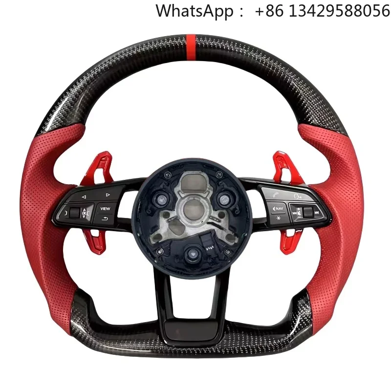 Customized Carbon Fiber Steering Wheel for Audi B9 A3 A4 A5 RS3 RS4 RS5 S3 S4 S5 A6 A7 A8 Q5 Q7 Q8 TT R8 S6 RS6 RS7 S7 B8.5 B8