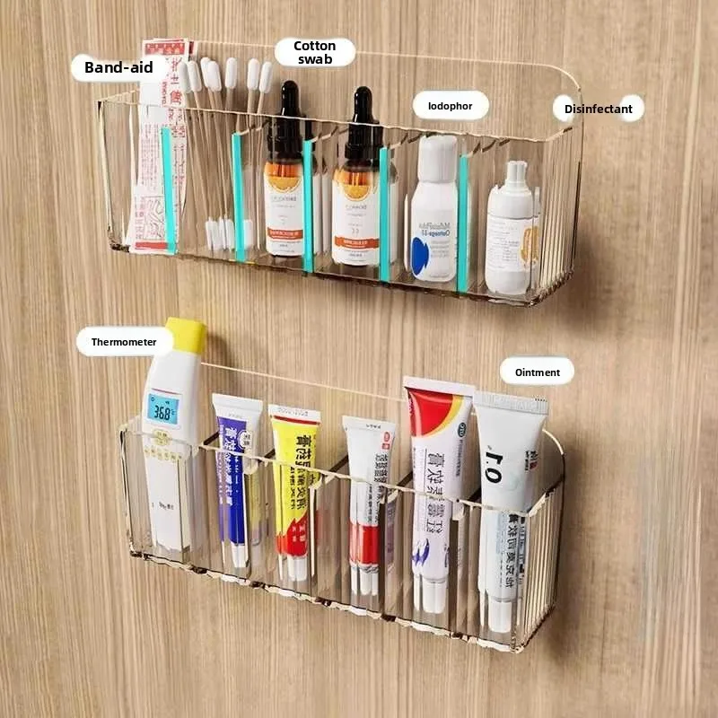 قطعة واحدة - صندوق تخزين متعدد الوظائف مثبت على الحائط - مناسب لتخزين الأدوية اليومية ومستحضرات التجميل وأحمر الشفاه وما إلى ذلك