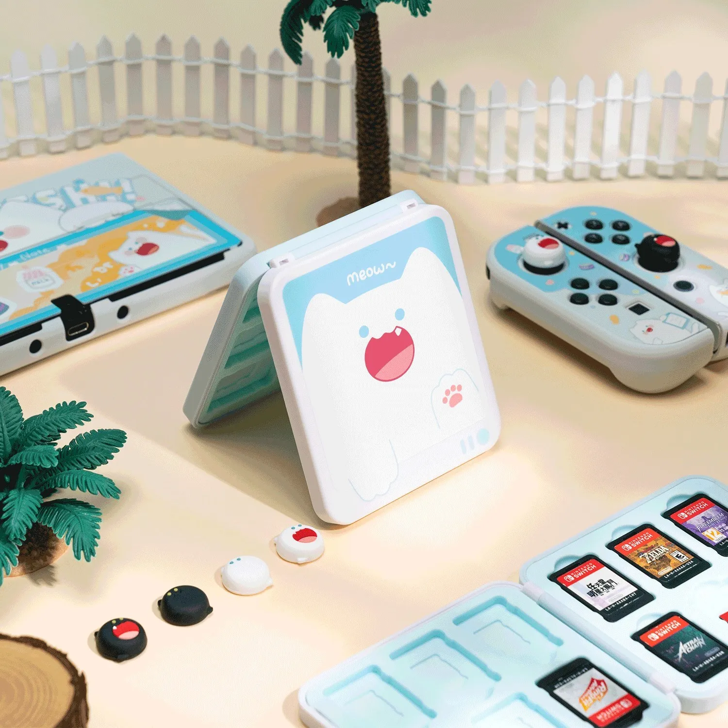 Geekshare nintendo switch oled caso bonito bobo gato série manche tampas escudo duro para nintend interruptor oled ns acessórios do jogo