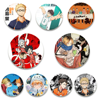 58/44/32MM Hot Anime Haikyuu!! Round Pins Kozume Kenma Kageyama Tobio Hinata Shouyou Tsukishima Kei Sugawara Koushi Badge