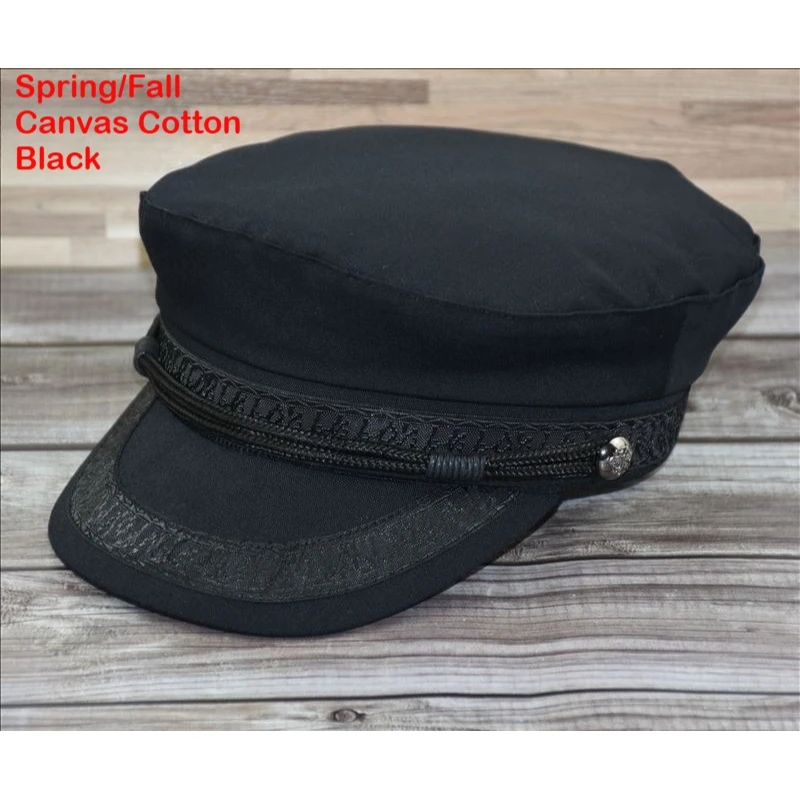 Oversize 63cm Flat Top Sailor Hats For Women Men Cotton Canvas Spring Autumn Retro Captain Black Boat Cap Unisex Gorras