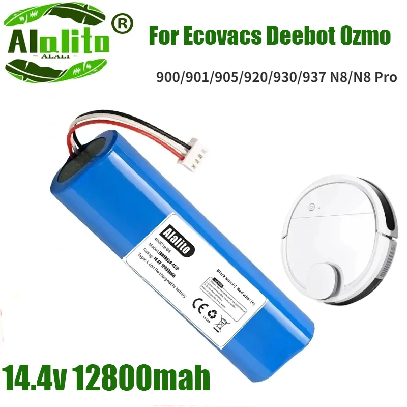 

Replacement Battery 12800mAh for Ecovacs Deebot Ozmo 900,901,905,920,930,937,N8,N8 Pro Li-ION 14.4V Robot Vacuum Cleaner Battery