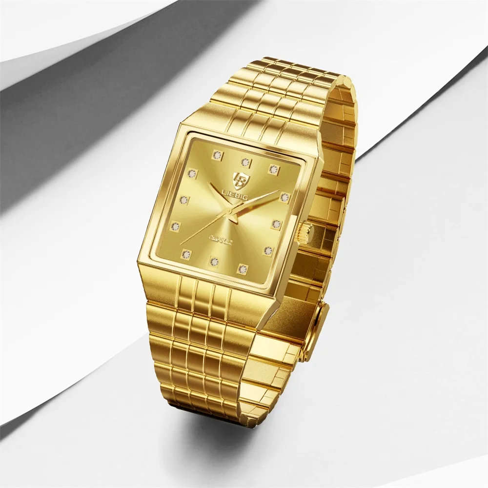 LIEBIG Quartz Watch Men Women Luxury Watches relogio masculino Luxury Gold Bracelet Wrist Watches Steel Female Male Clock 8808