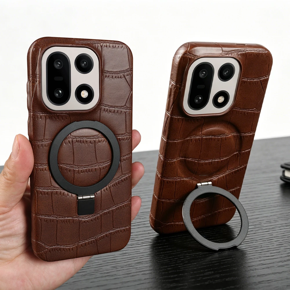 

Magnetic Bracket Leather Case For OnePlus 15 15R 13T 13S 13 12 11 10T 9RT Nord CE5 CE3 N100 Ace 6 6T 5 Pro Phone Case Back Cover
