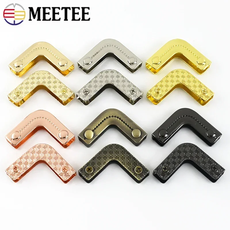 5/10/20Pcs Bag Corner Protector Metal Clip Buckle Purse Edge Cover Clasp Leather Decoration Wrapping Screw Clips End Lock Parts