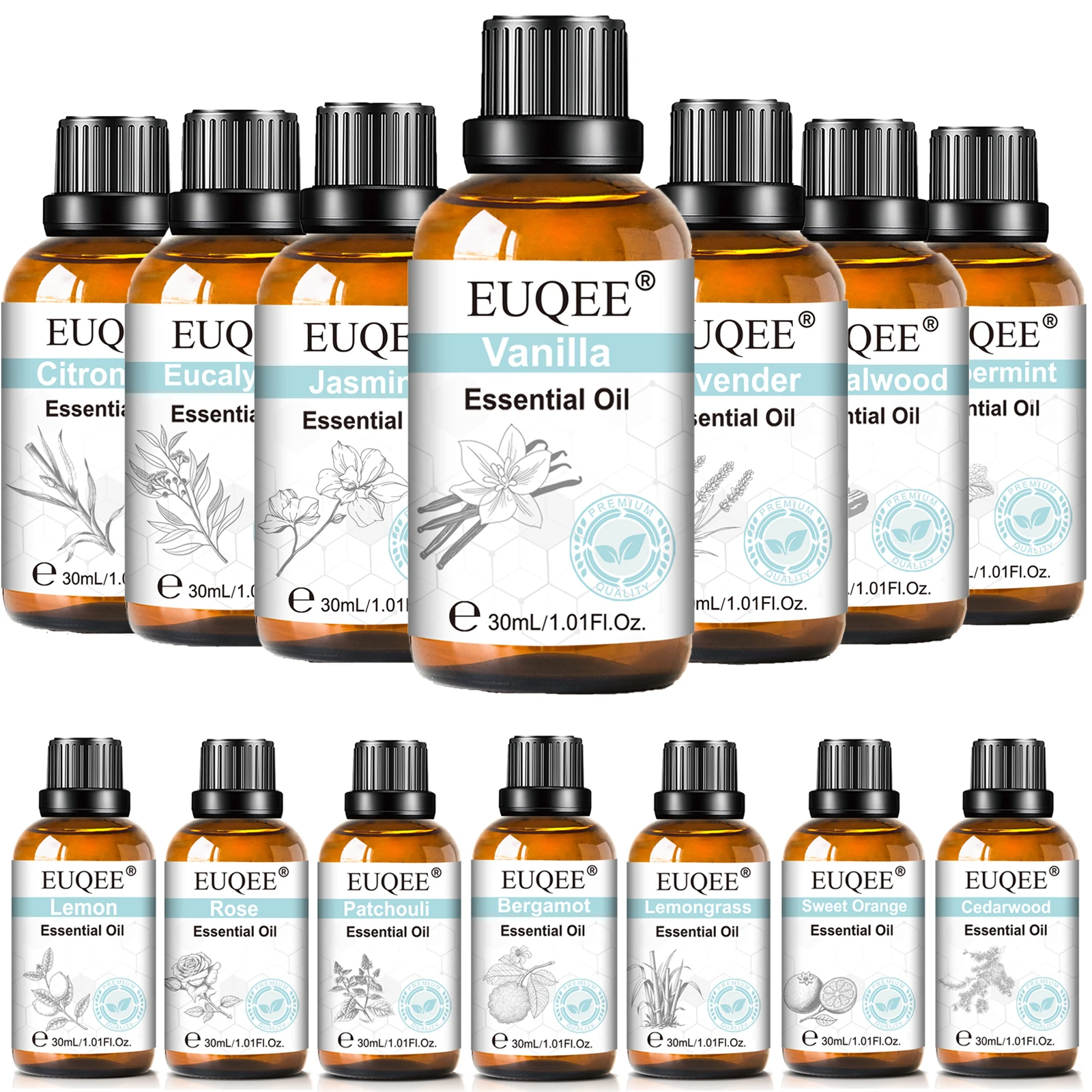 

30 мл чистое эфирное масло, ваниль, лаванда, мята, роза для ароматерапии, увлажнитель воздуха, ароматическая свеча, ладан, пачули, ароматическое масло