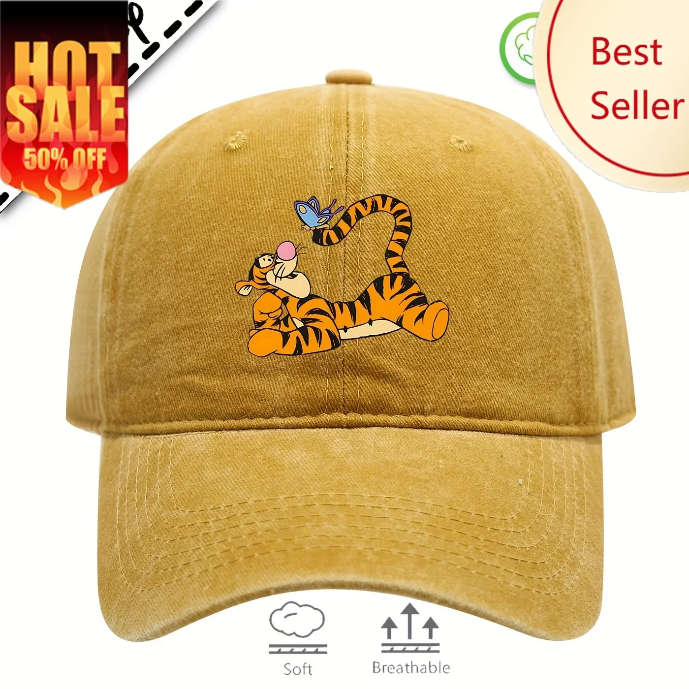 

Tigger Winnie The Pooh Hats Disney Cartoon Man Woman Baseball Cap Decorations Party Holiday Gifts Caps Fashion Sunhat