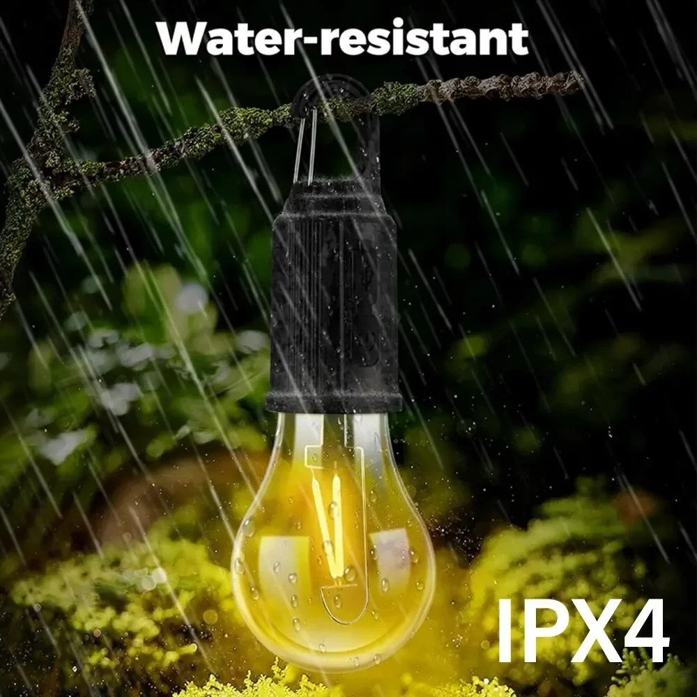 Portable tungsten bulb outdoor USB rechargeable high brightness emergency light hook hanging camping night running fishing night