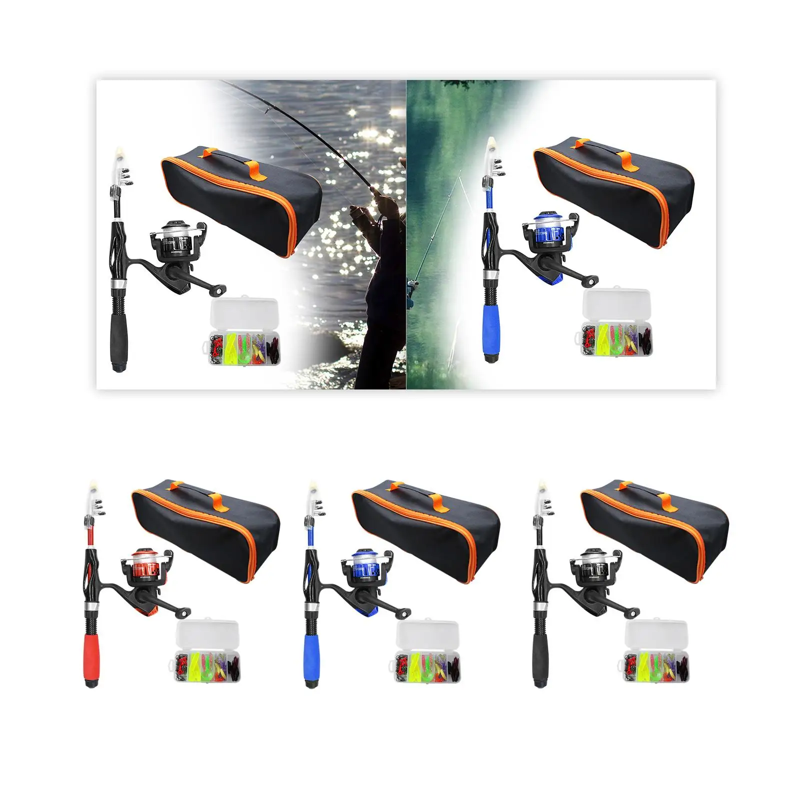 

Детский рыболовный набор: телескопическая удочка и катушка для путешествий, начинающих рыболовов, семейного досуга