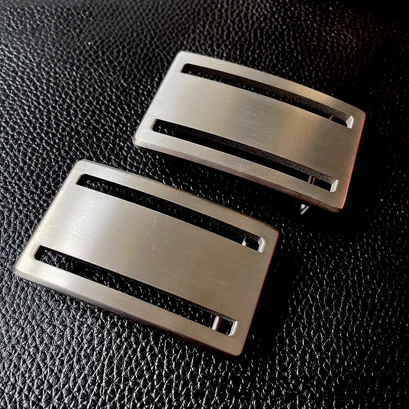 Brushed Men True Titanium Plate Slide Pin Belt Buckle 3.5 &3.8 CM Never Rust Hypoallergenic Trendy