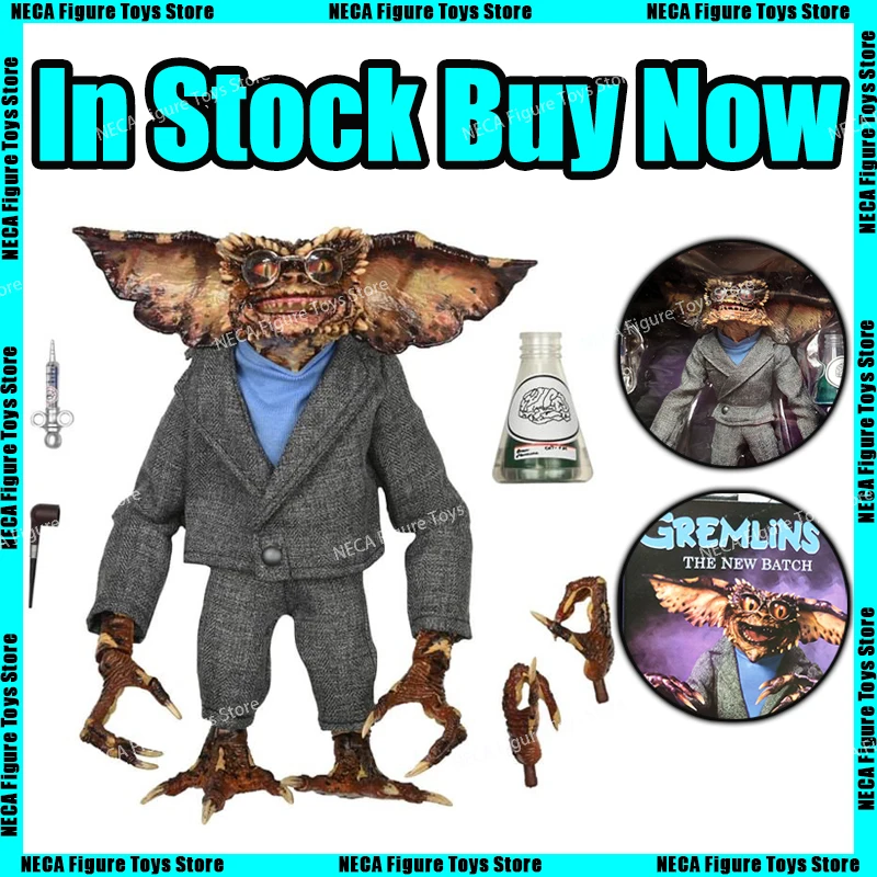 In Stock Neca 30712 Gremlins The New Batch Ultimate Brain Anime Action Figure Collection Model Kid Toy Christmas Birthday Gift