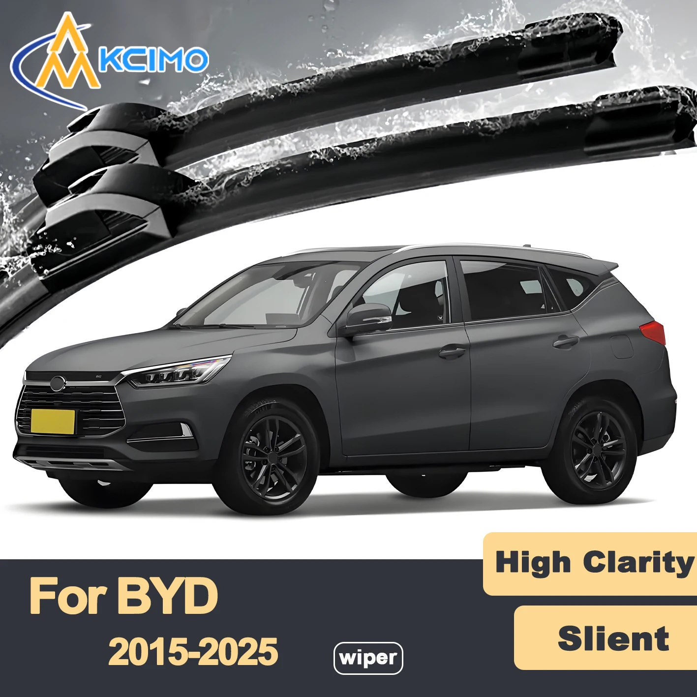 

Premium Rubber Durable Silent Windshield Wiper Blades 2pcs for BYD Song 2015-2025 Front Wiper Blades Set