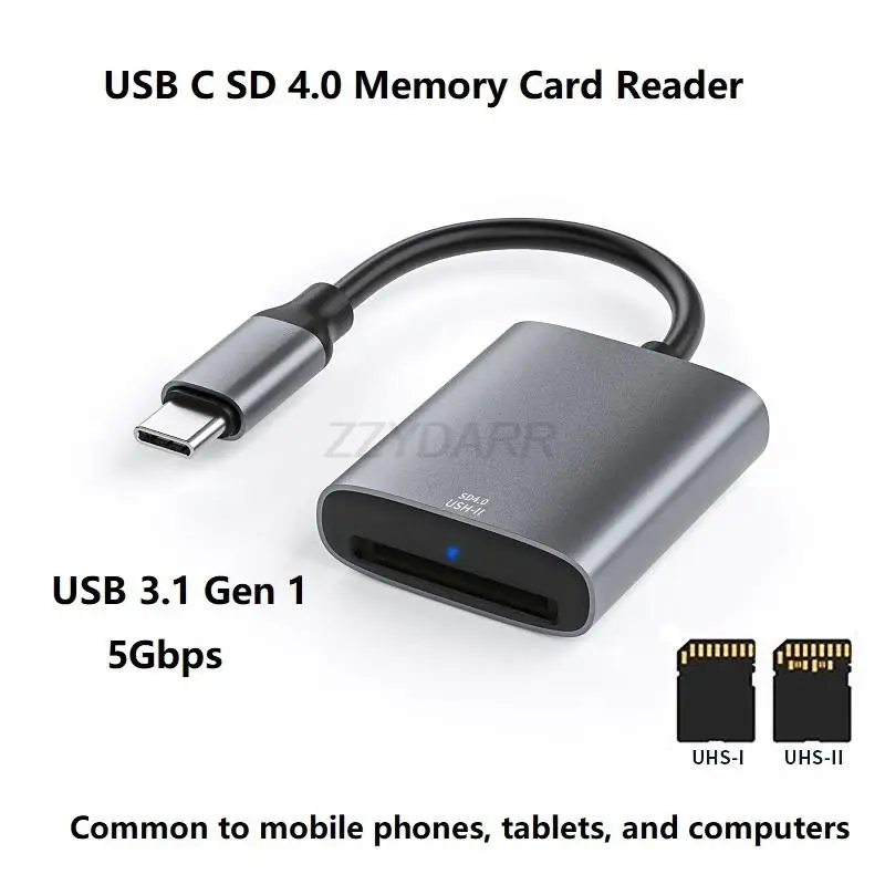 USB C SD Card Reader Type C SD 4.0 Memory Card Adapter for UHS-I SDXC SDHC SD Cards for iPhone 17/16/15/MacBook Pro/USB Type C