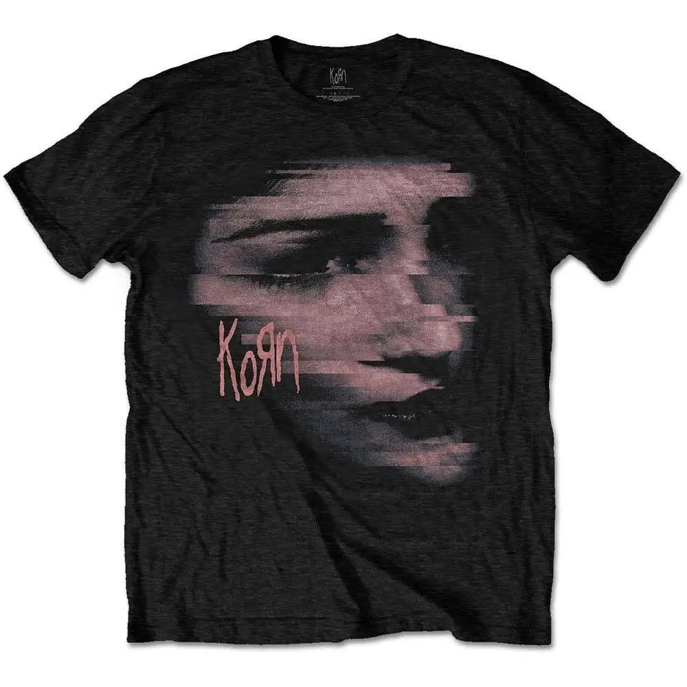 Men's Korn Chopped Face Slim Fit T shirt XX Large Black