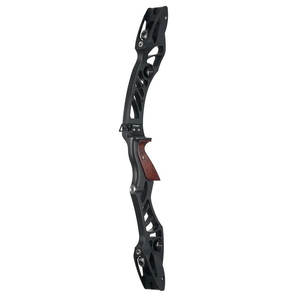 High-end 25inch Aluminum Bow Riser with Oak Handle CNC Process for Recurve Bow Riser Competitive Shooting Accessories