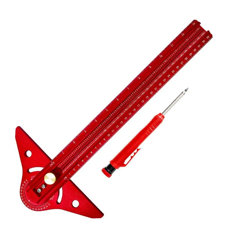 

Wood Marking Tool Ruler For Woodworking Angle Adjustable High-Precision Aluminum Lightweight Multifunctional Gauge Ruler For