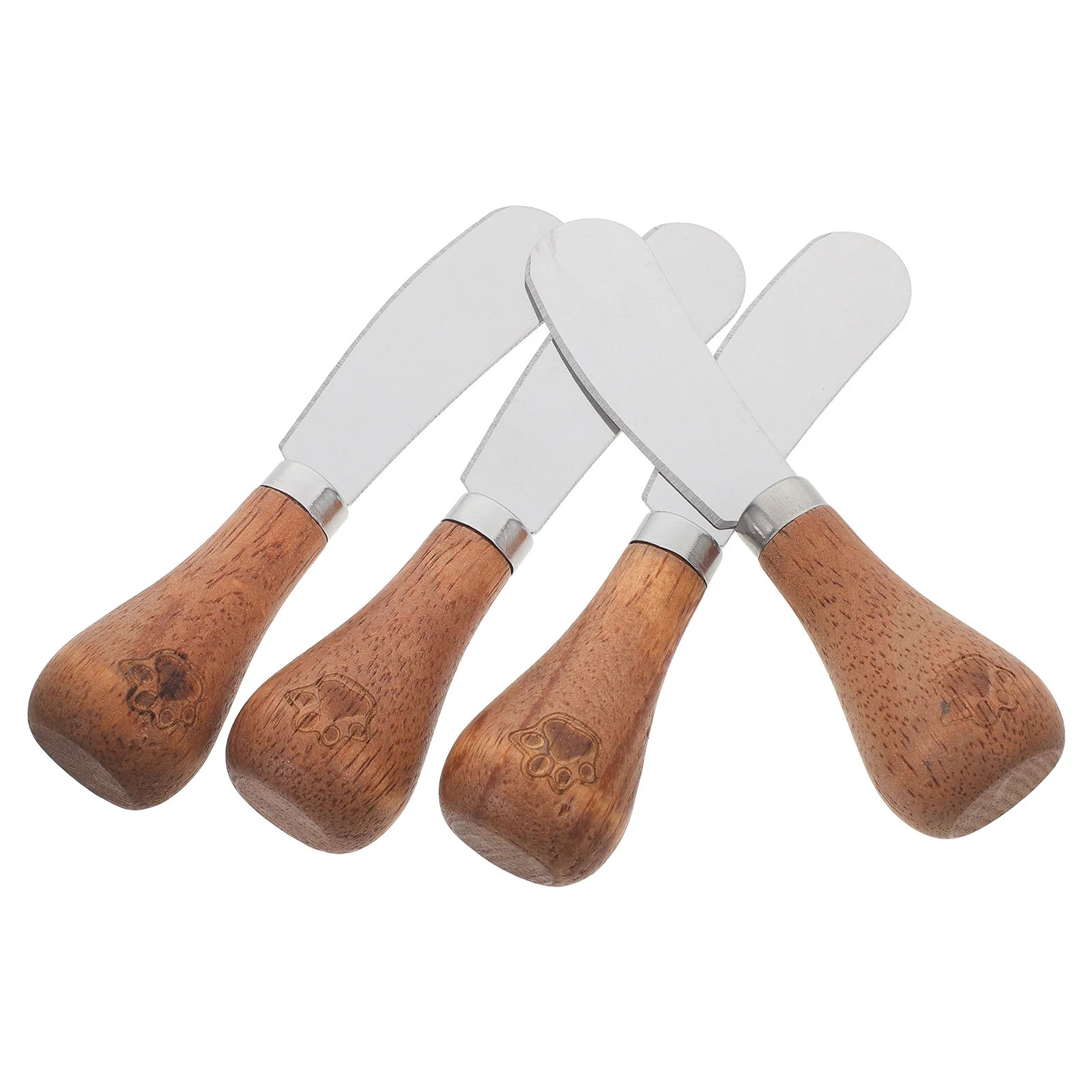 

4 Pcs Cheese Knife Butter Scraper Portable Spreader Stainless Steel Salad Dressing