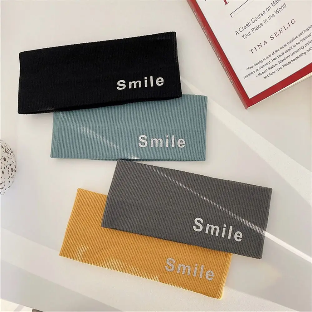 Smile Printing Outdoor For Men Fitness Exercise Yoga Sports Hairband Korean Style Headband Knitted Headband Hair Accessories